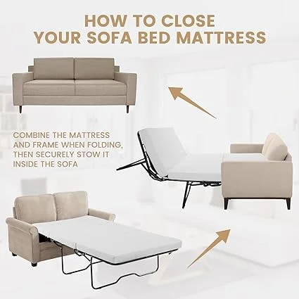 Portable camping and RV sofa bed mattress for travel and temporary sleeping