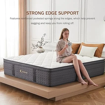 Queblox king mattress measuring 80 inches long by 76 inches wide