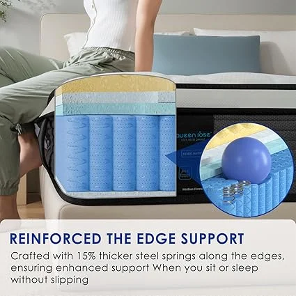 Fiberglass-free Queen Rose mattress delivered as bed in a box
