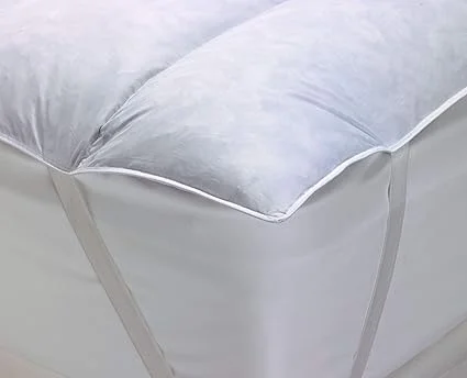 Queen size featherbed measuring 60x80 inches as mattress protector