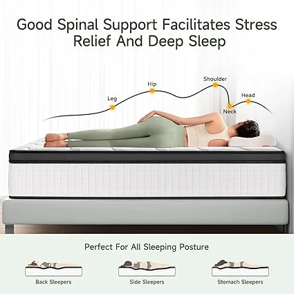 QUENSIYE mattress in a box being unboxed and set up in bedroom