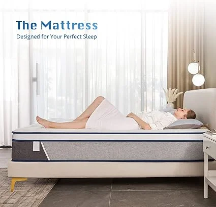 Cross-section view showing 14 inch thick Rimensy mattress layers