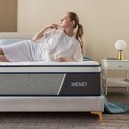 Rimensy 12 inch hybrid mattress with gel memory foam and pocket coils