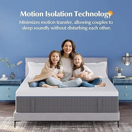 RO REST ONLY queen mattress fully expanded on a bed frame in a bedroom setting