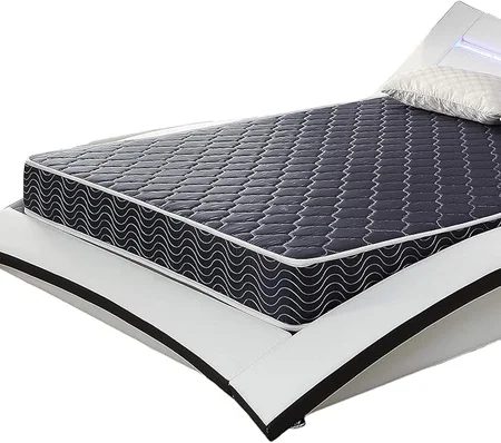Navy blue diamond-quilted mattress cover for enhanced comfort and durability