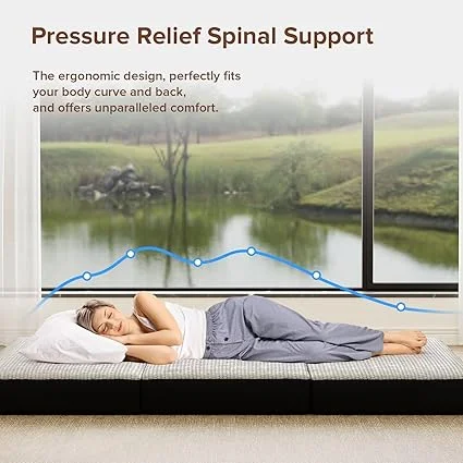 ROXGOX full-size mattress with removable washable cover and anti-slip base