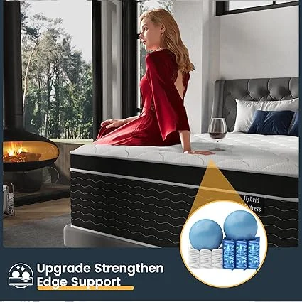 Close-up of cooling gel memory foam and individual pocket springs in Ruoysun mattress