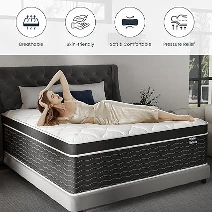Ruoysun king mattress measuring 80x76 inches being unboxed