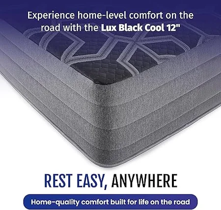 Cooling cover and medium support memory foam in RV mattress for optimal temperature regulation