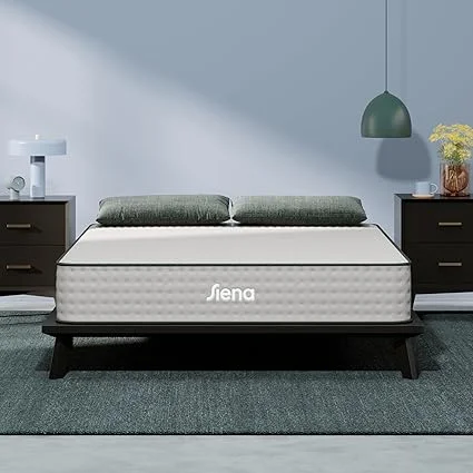 Siena 10-inch queen hybrid firm mattress with memory foam and innerspring system
