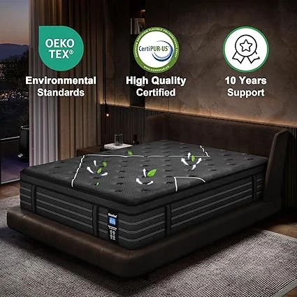 Fiberglass-free Slecofom queen mattress with firm foam encased edge