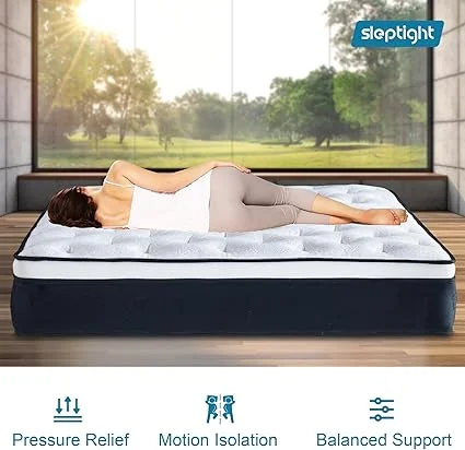 Sleptight short queen mattress measuring 74 inches long by 60 inches wide
