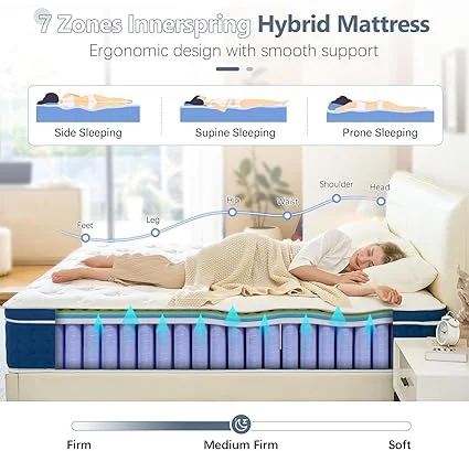 Queen mattress with CertiPUR-US certified foam for safe sleep