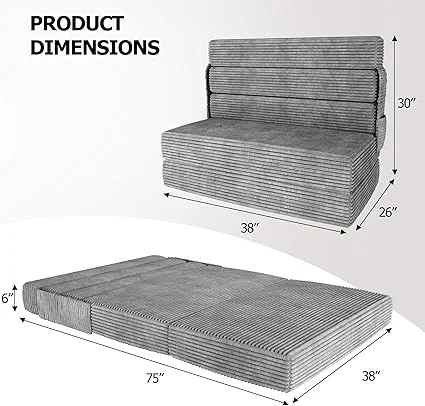 Slumbrae grey sofa bed setup in kids bedroom