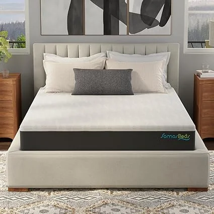 SomosBeds 10 inch gel memory foam mattress in twin size, medium firm support