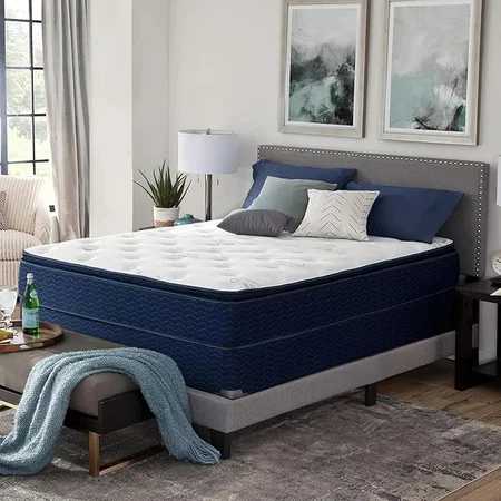 SomosBeds Fairhill pillow top mattress on queen bed frame