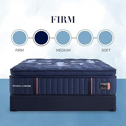 Stearns & Foster King mattress designed for back pain relief and spinal alignment