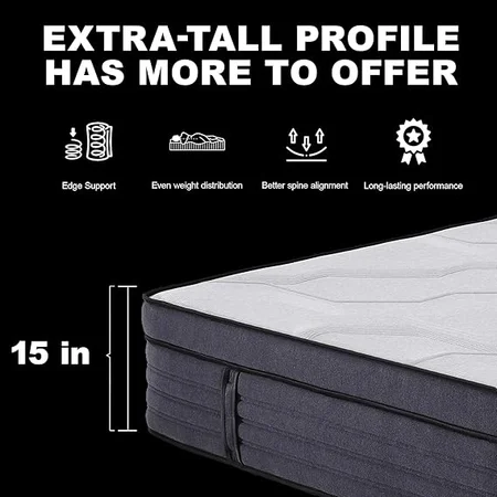 Charcoal-infused memory foam in Suiforlun hybrid mattress for cooler sleep