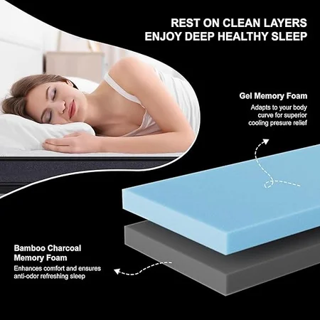 Fiberglassfree medium-plush Suiforlun king mattress in bedroom setting