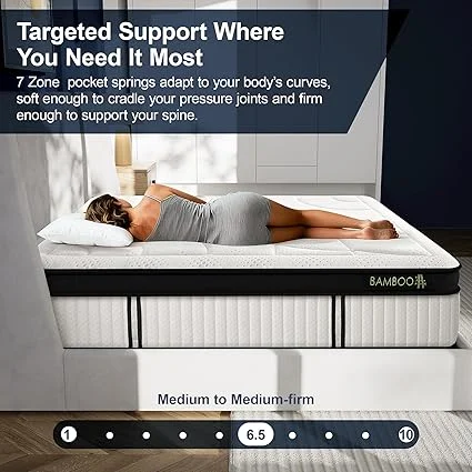 Medium firm queen size mattress for balanced sleep