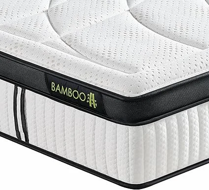 Suiforlun queen mattress with euro top gel memory foam for cooling comfort