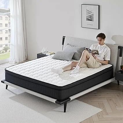Susalt queen hybrid mattress with memory foam in delivery box