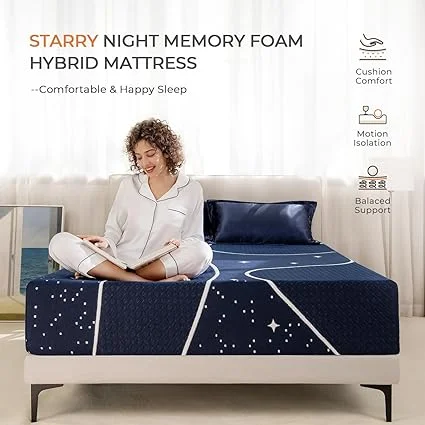 Sweetnight 12-inch hybrid queen mattress unboxed and ready for use