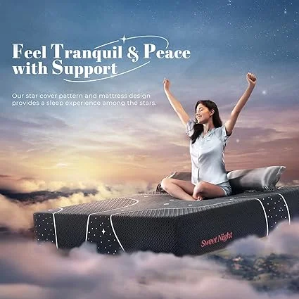 Gray Starry Night queen size mattress by Sweetnight in bedroom setting