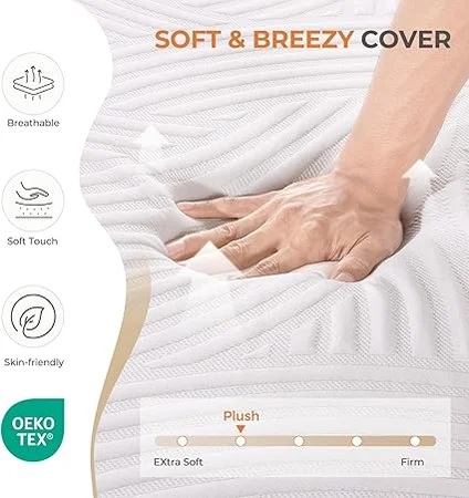 Close-up of Sweetnight memory foam mattress comfort layers