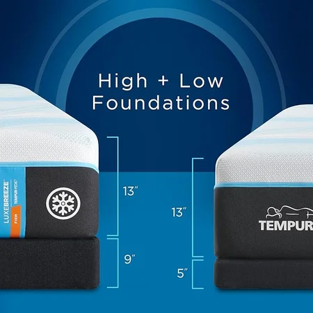 King size Tempur-Pedic LuxBreeze mattress providing pressure relief and body support