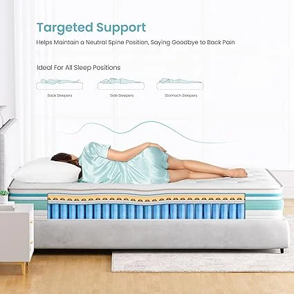 TeQsli hybrid mattress designed for cool night sleep with breathable materials