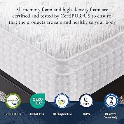 Tewinix hybrid mattress in bedroom setting showing motion isolation