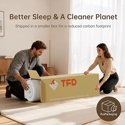 TFD twin size mattress with dimensions 74x38x5 inches