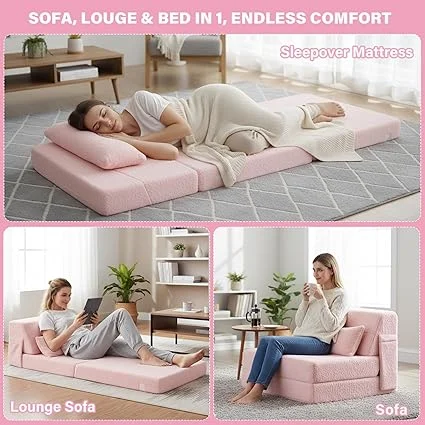 Tiita sofa bed with removable washable cover and convenient side pocket