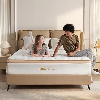 TQX hybrid king mattress with gel memory foam for cooling and support