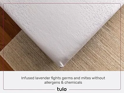 King size Tulo mattress measuring 80 inches long by 76 inches wide