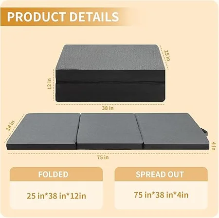 UFLJPKS foldable mattress perfect for RV, travel, and camping trips