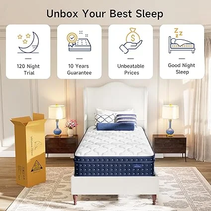 Vesgantti full mattress with plush top for back pain relief