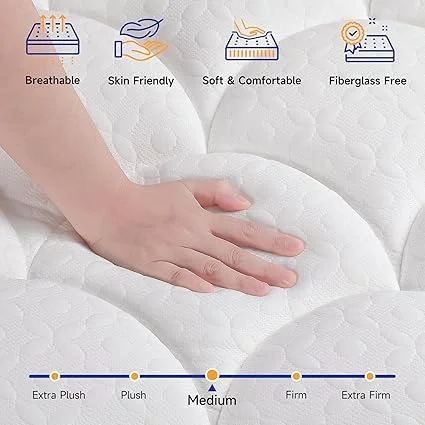 Queen mattress compressed in box for easy delivery and setup
