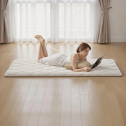 Foldable futon mattress by VEVOR, includes storage bag for easy transport