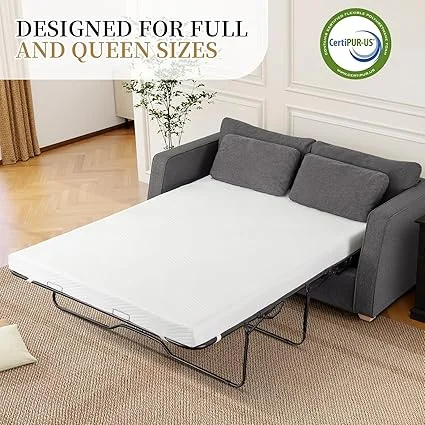 Vipbear 4-inch thick memory foam replacement for sofa sleeper mattresses