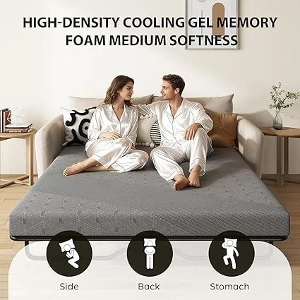 Washable cover on memory foam sofa cushion