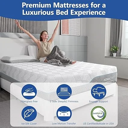 WEUP mattress with green tea and gel memory foam layers