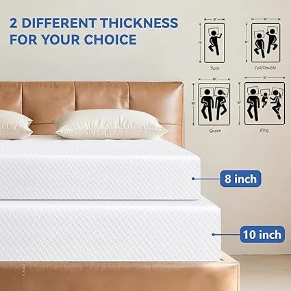 WEUP twin mattress measuring in bedroom setting