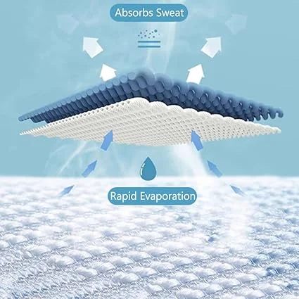 Cooling mattress floor mat with space-saving foldable design