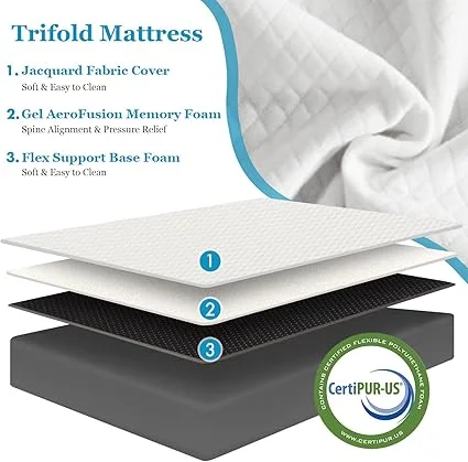 Portable folding mattress for camping and guest use
