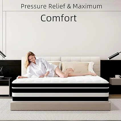 80x60 inch queen size hybrid mattress with 14-inch thickness