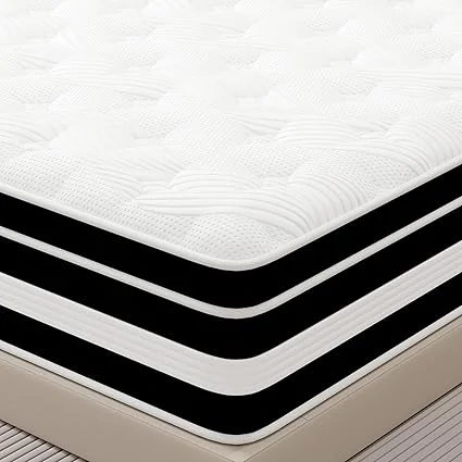 XLOLEHM queen mattress in a box with 14-inch memory foam hybrid construction