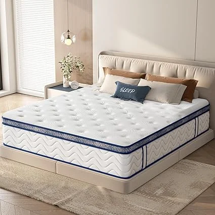 Yilezena 10-inch queen hybrid mattress in a box, ready for unboxing