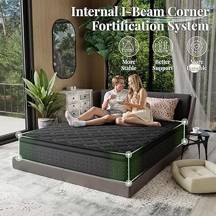 YINIX King size mattress combining supportive coils and memory foam